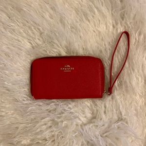 COACH leather wristlet wallet